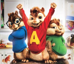 Simon, Alvin en Theodore uit Alvin and the Chipmunks