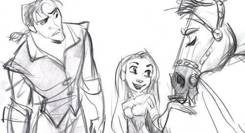 Bekijk een nieuwe schets uit animatiefilm Tangled (Rapunzel)