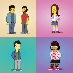 Personages uit The Flight of the Conchords en Glee in The Simpsons