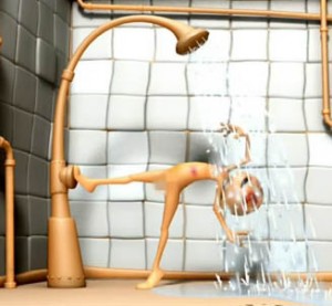 Afbeelding uit de kortfilm Shower Power