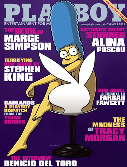 Marge Simpson op de cover van Playboy