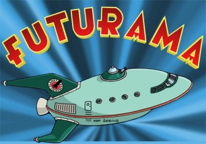 Het bekende ruimteschip uit Futurama