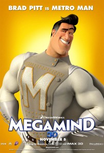 Filmposter uit Megamind met personage Metro Man