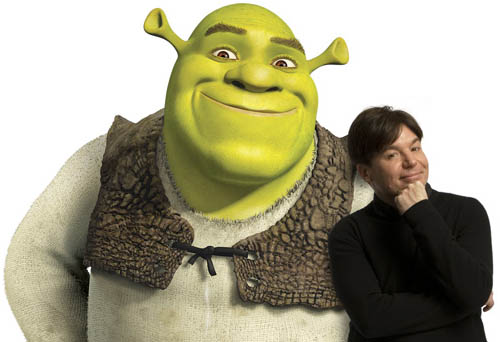 Mike Myers en Shrek, de groene oger aan wie hij zijn stem leende