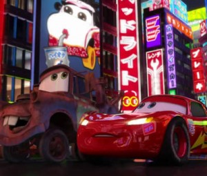 Mater en Lightning McQueen in Cars 2